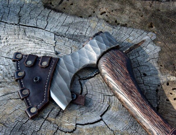 Axe with wooden handle