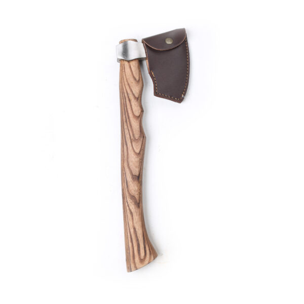 Wilora Axe with Carbon Steel Blade and Wooden Handle Premium Hatchet with Paracord Lanyard & PU Leather Sheath - Image 3